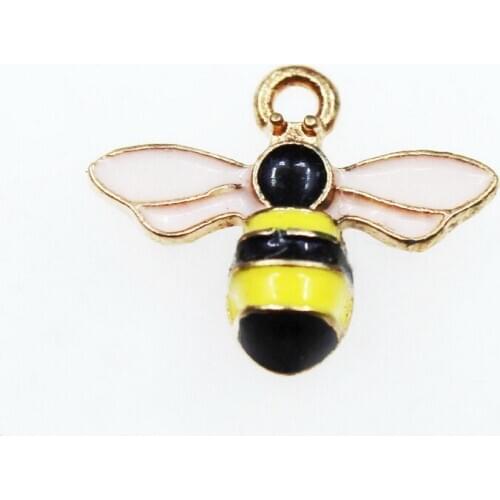 Clearance Sale 20pcs/lot Enamel Bee Dangle Charms Lobster Clasp Charms Diy Bracelets Bangles Jewelry Accessory