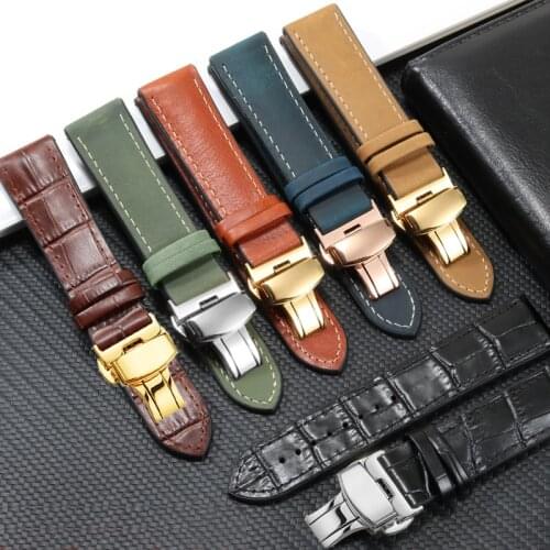 Waterproof Silicone Watchband Replacement Citizen Omega Genuine Leather Watch Chain 20mm 22mm Black Brown