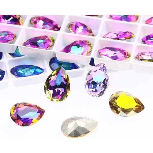10*14MM Crystal Water Drop Teardrop Rhinestone Glue On Crystal For Garment Craft Charm Jewelry 3D Nail Arts Diy Decorations
