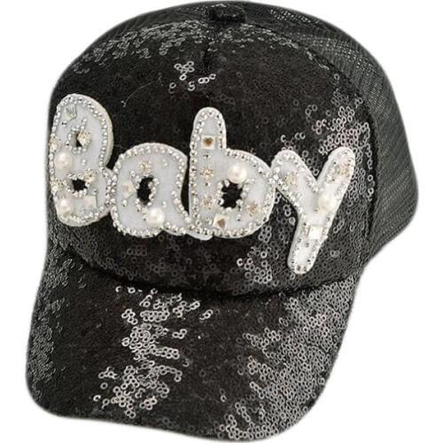 SUOGRY 2017 Gorras Fashion Casual Casquette Children Girls Baseball Cap Pearl Diamond Sequins Baby Snapback Caps Hats