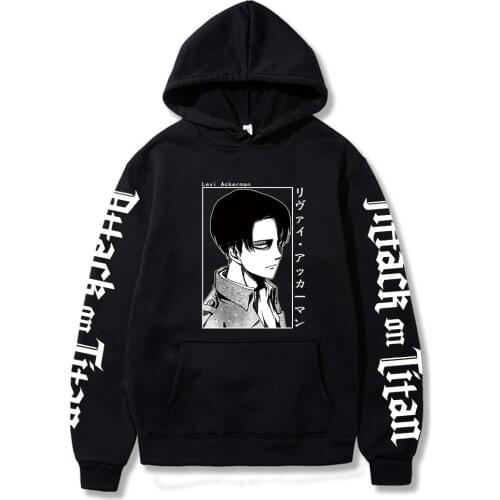 Cool Men Rivaille Ackerman Attack On Titan Anime Hoodies Men Funny Japan Manga Winter Long Sleeve Casual Outdoor Warm Sweatshirt