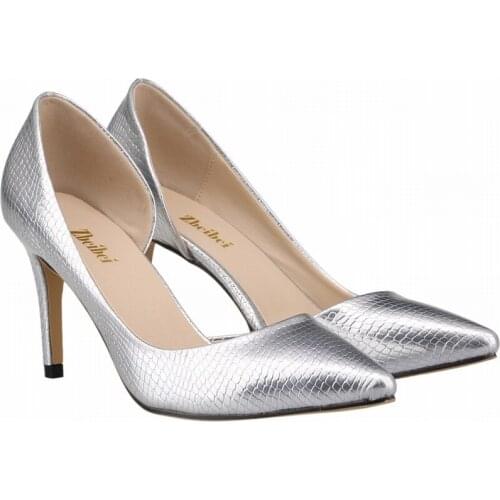 Thin Heel High Heels Pumps Retro Women Shoes Sexy Pointed Toe PU 8CM Slip On Office & Career Wedding Party 2020 size 35-42