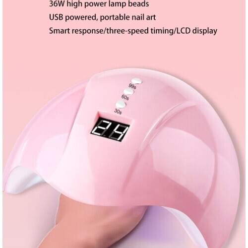 Smart sensor Nail lamp Machine LED UV Lamp 36W Nail Dryer Quick dry Nail lamp 30s/60s/99s Timer USB Connector 12 lamp beads