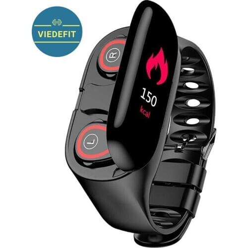 Smart Wristband With Wireless Earbuds Heart Rate Monitor Fitness Bracelet Long Time Standby Sports for Men Women Activity