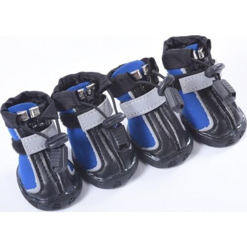 New Winter Shoes For Dog Pet Waterproof Dog Boots Leather Snow RainNonslip Pet Shoes Outdoor Nonslip Paw Protector