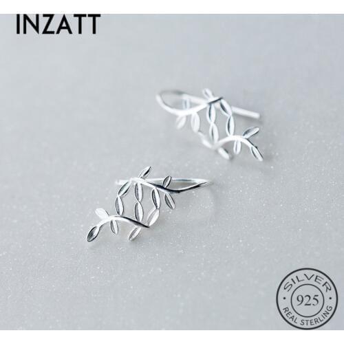 INZATT Real 925 Sterling Silver Leaves Bohemia Dangle Drop Earrings For Women Party Fashion Jewelry Pendientes Mujer Moda 2018