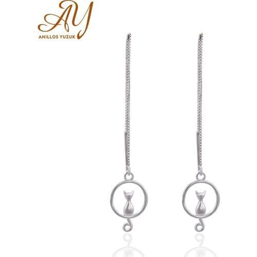 Anillos Yuzuk 925 Sterling Silver Moon Cat Earring For Women Wedding Korean Girls Earrings Pendientes Brincos Statement Jewelry