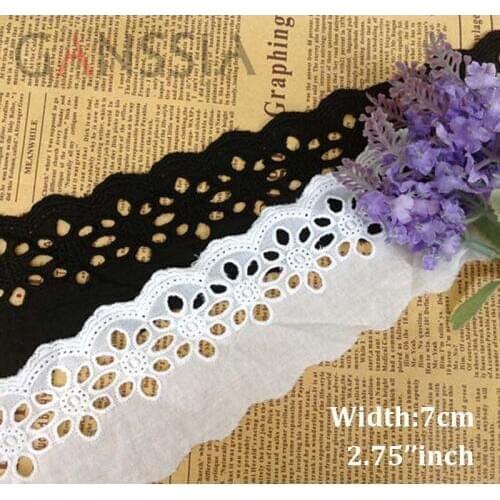 1yrd/lot Width: 7cm Cut flower cotton lace, sewing accessories, embroidered trim lace, beautiful lace for DIY(ss-319)