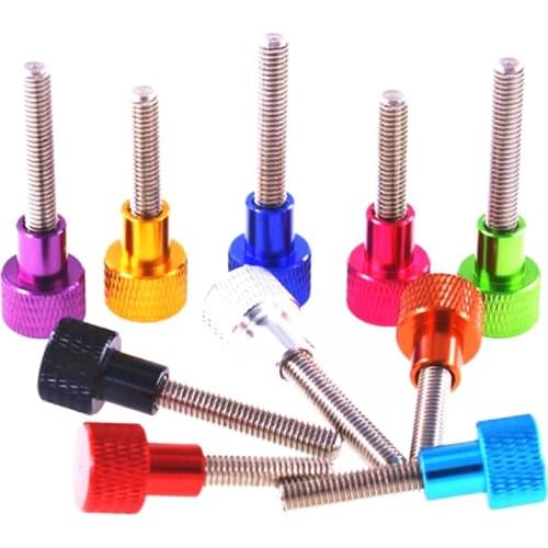 10pcs-5pcs M3 M4 Knurled Aluminum Thumb Screw Aluminum Alloy Head Stainless Steel Hand Thumb Screw