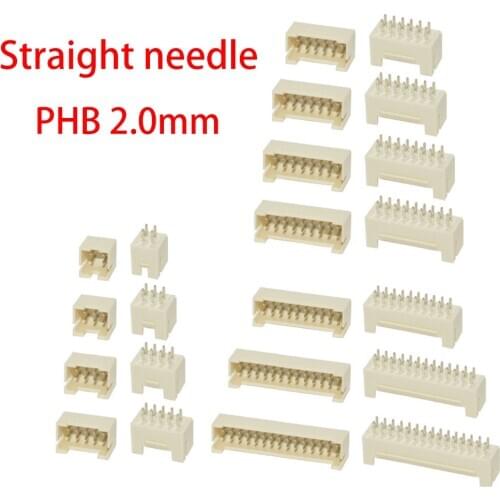 10pcs/lot NEW Original PHB 2.0mm pitch straight needle seat buckle double row 2x2 3 4 5 6 8p connector PHSD