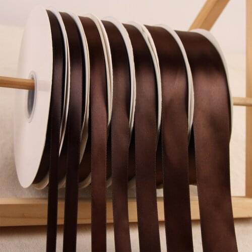 100yard 6mm-38mm Wide Coffee Color Grosgrain Christmas Ruban Satin Ribbon For Gift Packaging Decorating Card Invitations DIY