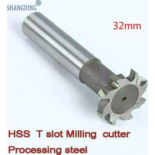 32mm* 3/4/5/6/8/10/12mm Petiole 16mm Exceed Hard Alloy High Speed Steel T Groove Milling Cutter Directly Handle