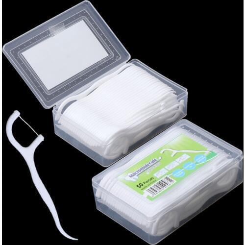 50pcs Dental Floss Flosser Picks Teeth Toothpicks Stick Tooth Clean Oral Care