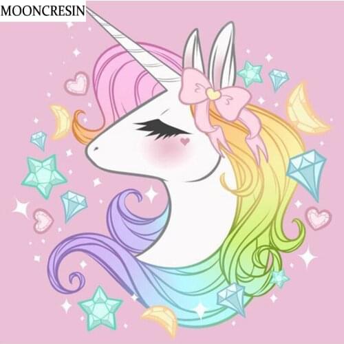 5D Diy Diamond Embroidery Cross Stitch Cartoon Mosaic Crystal Rhinestone Painting Full Drill Diamond Painting Unicorn Decor Home