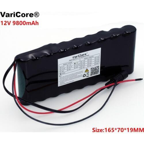 VariCore 12 v 9.8Ah 9800mAh 18650 Rechargeable Battery 12.6V BMS Protection Board CCTV Monitor battery DC 5.5*2.1mm