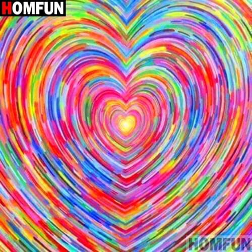 HOMFUN Full Square/Round Drill 5D DIY Diamond Painting "Heart-shaped" 3D Embroidery Cross Stitch 5D Home Decor A16773