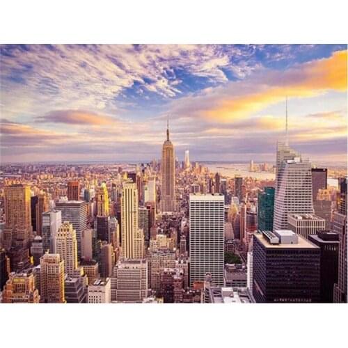 New Full Square Drill Diamond Painting City Diamond Embroidery Landscape Mosaic Needlework Picture Of Rhinestone Home Decor