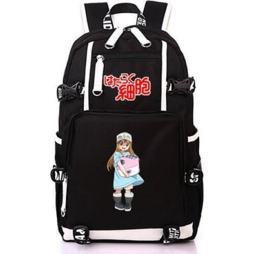 Anime Cells at Work! Erythrocite Red Blood Cell Backpack Cosplay Canvas Bag Schoolbag Travel Bags