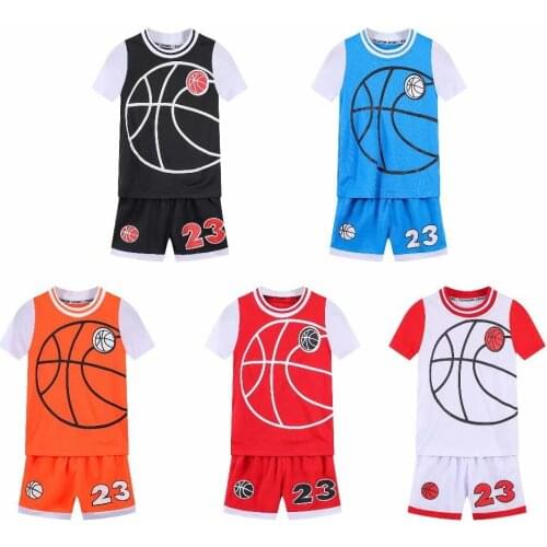Childrens football sportswear short sleeve running suit boys girls training suit Basketball clothing Youth