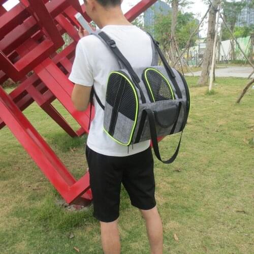 Pet Travel Backpack Outdoor Blac Faux Leather Cat Dog Breathable Carrier Backpack Breathable Pet Supplies Pet Transport Bag