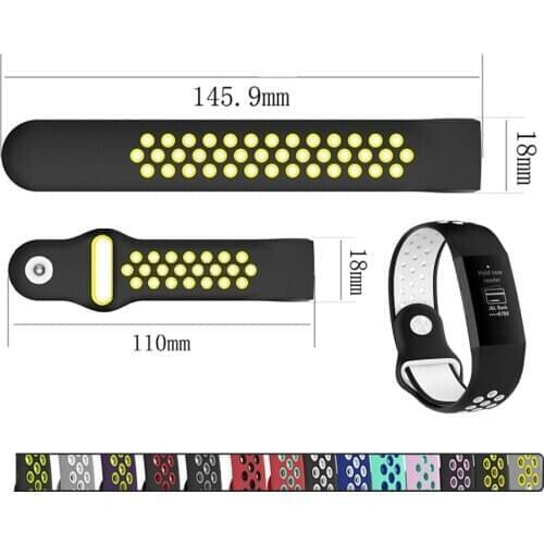 Double Color silicone strap watchband For Fitbit Charge 4 Charge4 Sport soft Bracelet Wristband belt Straps Replacement Parts