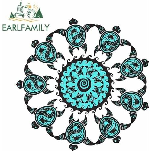 EARLFAMILY 13cm x 13cm For Mandala Style Flower Funny Car Stickers The Whole Body Cartoon 3D Waterproof Vinyl Decal Gift