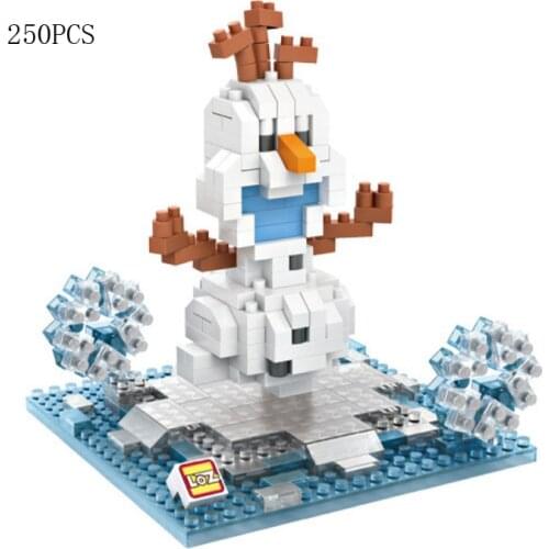 Disney Frozen nanobrick cartoon figures snow queen snowman micro diamond blocks Olaf building brick educational toy for gifts