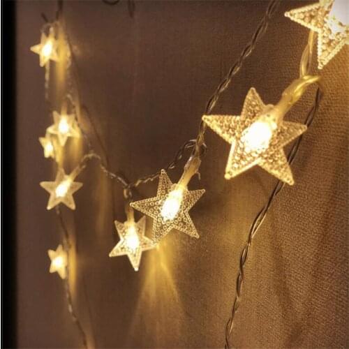 EU US plug 7.5M 50LED Star String Lights Fairy Garland Waterproof For New Year Christmas Wedding Home Party Garden Decoration