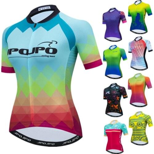 JPOJPO Womens Cycling Jersey 2021 Pro Team Cycling Clothing Breathable MTB Bike Jersey Quick Dry Bicycle Shirt Road Cycle Wear