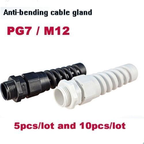 Cable glands PG7 M12 waterproof cable connectors Nylon cable glands thread gland rubber wiring conduit plastic cable sleeve IP68