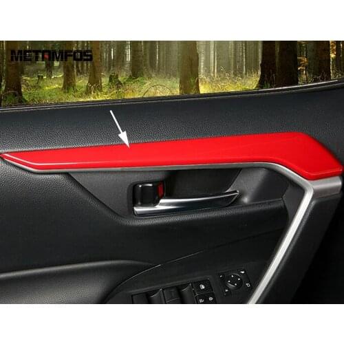 For Toyota Rav4 Rav 4 2019-2021 Carbon Fiber Inside Door Molding Trim Strip Decoration Sticker Interior Accessories Car Styling