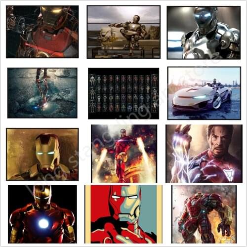 Disney 5D Diamond Painting Marvel Iron Man Poster Cross Stitch Kit Handmade Point Diamond Cute Gift Rhinestone Puzzle Kids Boy
