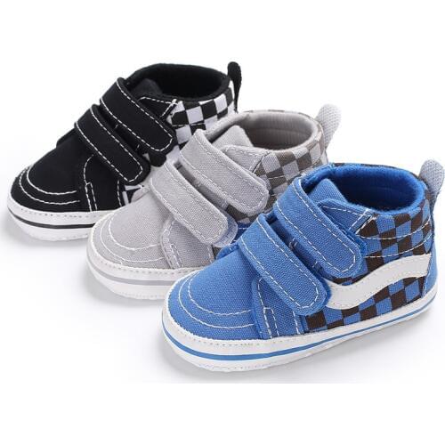 Baby Boy Classic Casual Baby Shoes Toddler Newborn Canvas Plaid Baby Girls Autumn Sport First Walkers Sneakers Shoes