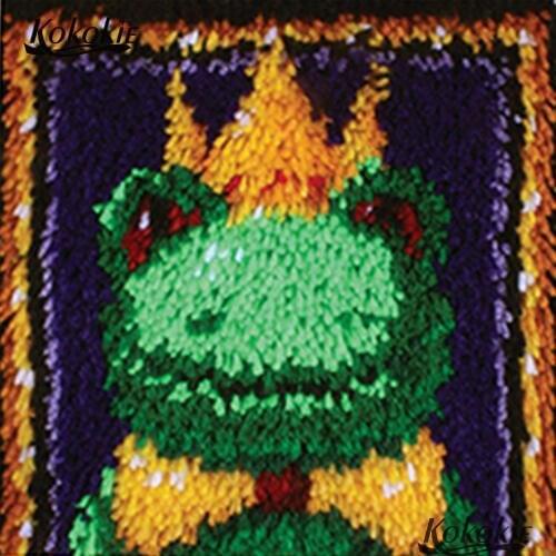 Crocheting Rug Yarn Pillowcase latch hook rug kits Cross-stitch Embroidery Set frog needlework Cushion Mat craft kits for adults