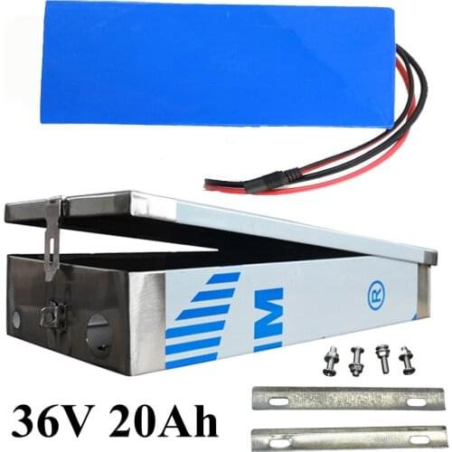 GTK 36v 20ah li-ion battery with stainless steel case 36v lithium battery pack for bicycle 36v 500w 1000w electric bike batterie