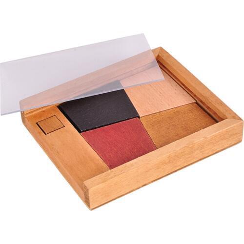 Luban Lock Brain Teaser Wooden Jigsaw Puzzle Board Geometric Shape IQ Game Puzzle Toys For Children Adult Classic Toys Education