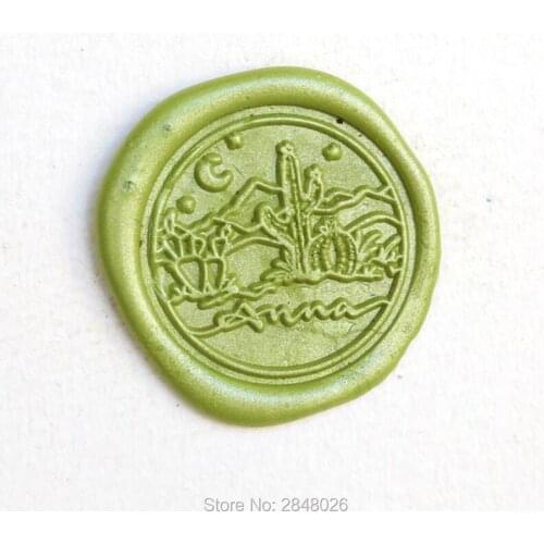 Moon star and Cactus Seal Stamp,plant seal stamp,Forest Wax Seal Stamp Kit,night seals,gift packing fairy tale seal