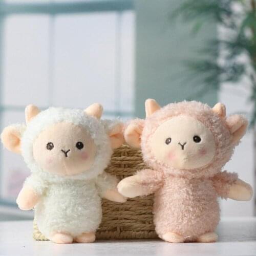Multifunctional Decorative Squint Sheep Plush Pendant Keychain for Car
