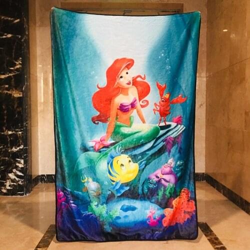 Disney Princess mermaid Anime Figures Cartoon Product Cosplay Accessories Blanket Warm Home Bed Winter Gifts