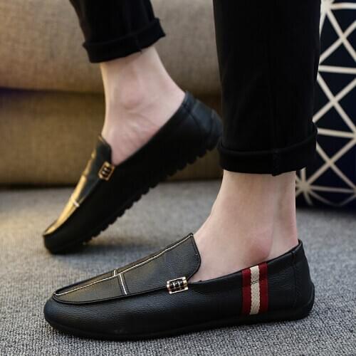 Chaussure Homme Men Leather Shoes Loafers Slip On Shoes For Men Italian Leather Men Loafers Brand Men Wedding Flats Shoes Cheap