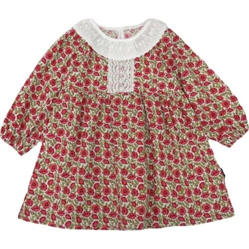 2021 Autumn Casual Solid Girls Dress Cartoon Kids Dresses For Girls High Quality Fashion Girl Clothes