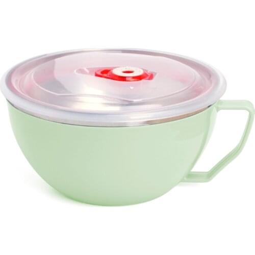 Stainless Steel Noodle Bowl with Handle Food Container Rice Bowl Soup Bowls L5YE Plates and Bowls Ramen Noodle Bowl