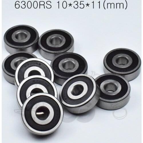 6300RS 10*35*11(mm) 10Piece bearings ABEC-5 6300 6300RS chrome steel deep groove bearing