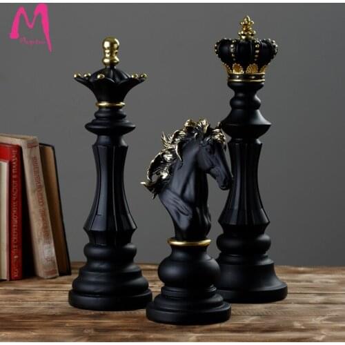 Resin Board Games Accessories International Chess Figurines Retro Home Decor Simple Modern Chessmen Ornaments