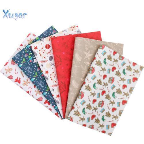 Xugar 22*30CM Christmas vinyl Faux Artificial Synthetic Leather Fabric Deer DIY Sewing Garment bags knot-bow