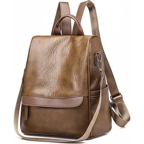 2020 New Backpack Women Fashion Large Capacity lady Waterproof Anti-theft Backpack Simple Wild Soft Leather Shoulder Bag Women