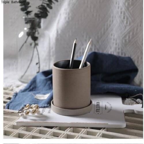 Chinese Ceramic Toothbrush Holder Multifunction Pen Holder Storage Tube Toothbrush Toothpaste Storage Rack Study Bath Supplies