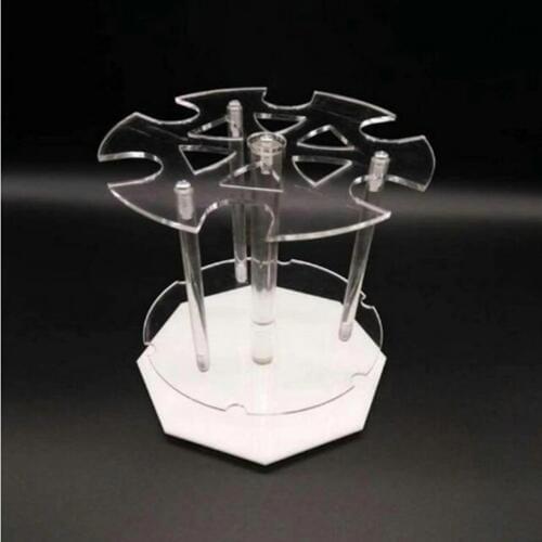 1pcs circular removable transparent frame plexiglass pipette rack organic glass pipettor stander, can place 6 pipettes