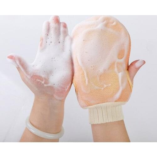 1PC Bathing Gloves Shower Spa Exfoliator Two-sided Bath Glove Body Cleaning Scrub Mitt Rub Dead Skin Removal Bathroom Products