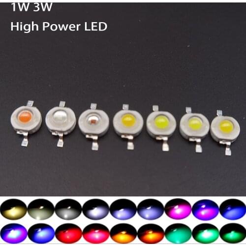 10-100pcs 1W 3W High Power LED Light-Emitting Diode LEDs Chip SMD Warm White Red Green Blue Yellow SpotLight Downlight Lamp Bulb